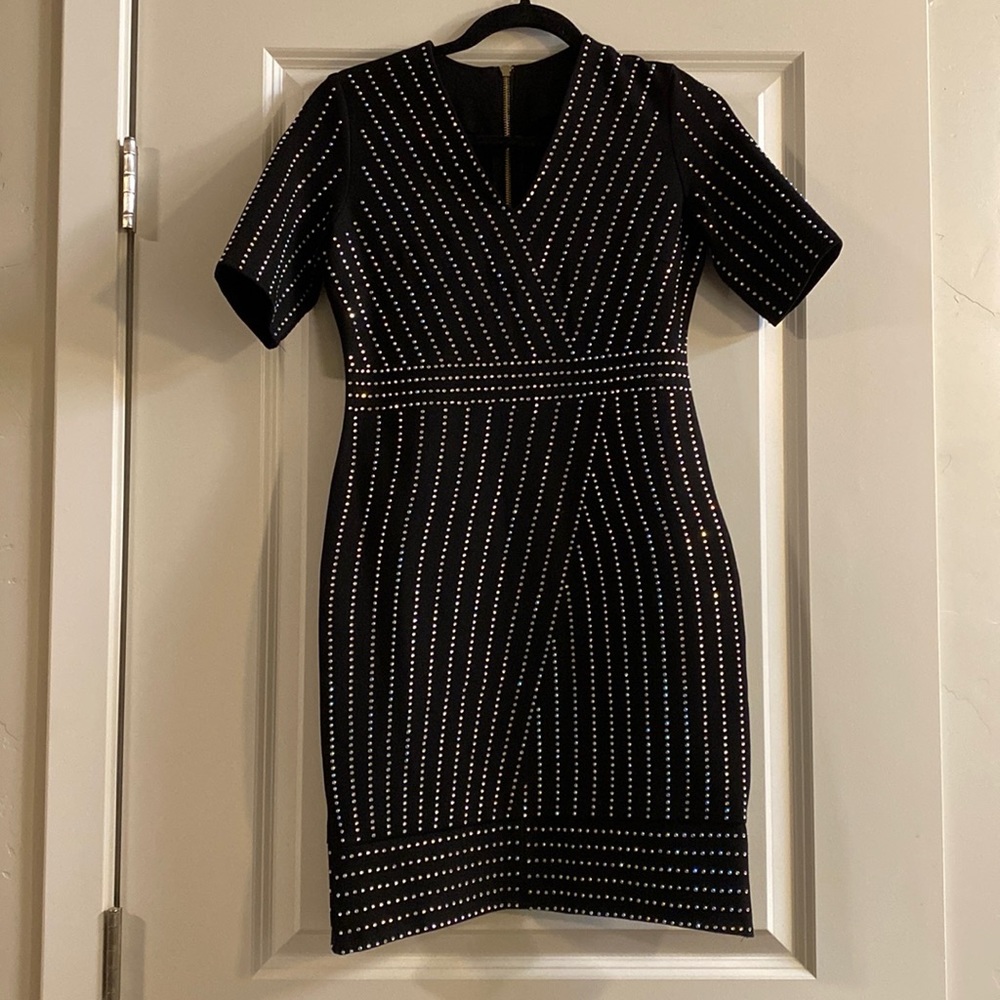 Black sequin cocktail dress small